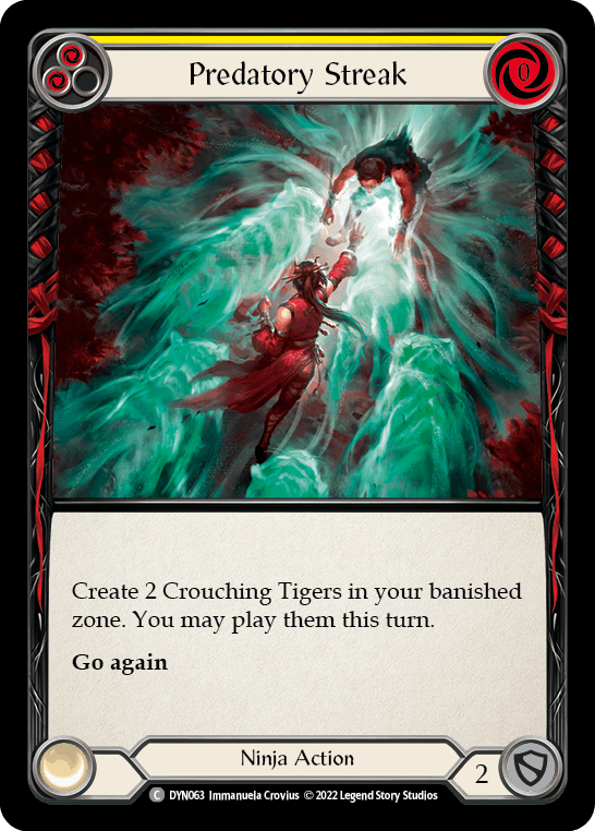 Predatory Streak (Yellow) — Dynasty Flesh and Blood card by Immanuela Crovius