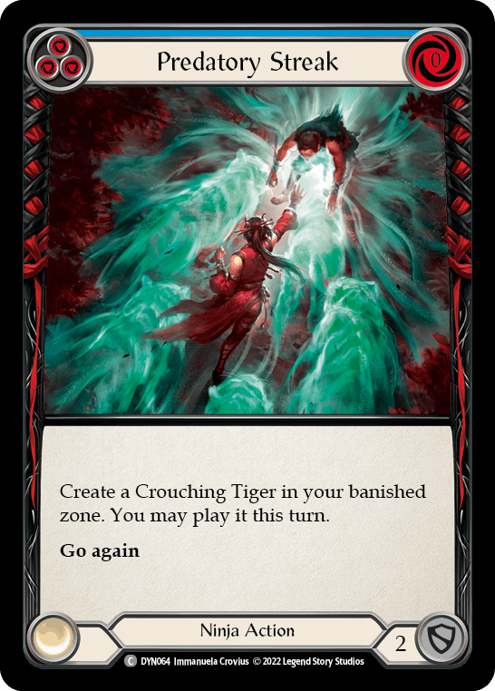 Predatory Streak (Blue) — Dynasty Flesh and Blood card by Immanuela Crovius