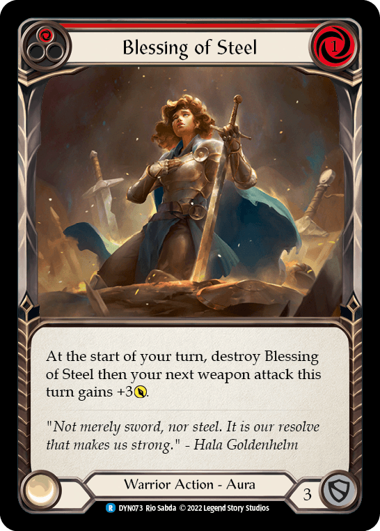 Blessing of Steel (Red) — Dynasty Flesh and Blood card by Rio Sabda