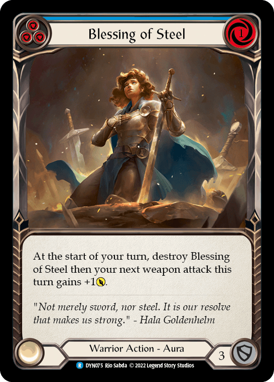 Blessing of Steel (Blue) — Dynasty Flesh and Blood card by Rio Sabda