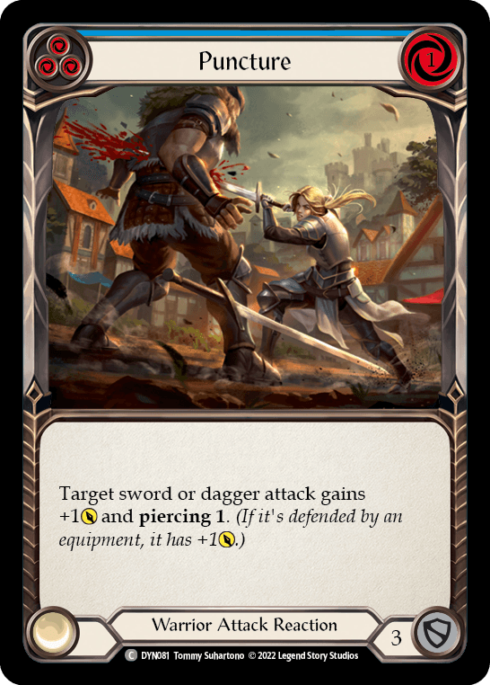 Puncture (Blue) — Dynasty Flesh and Blood card by Tommy Suhartono