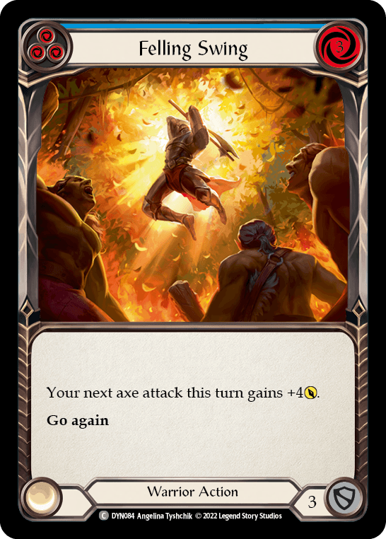 Felling Swing (Blue) — Dynasty Flesh and Blood card by Angelina Tyshchik
