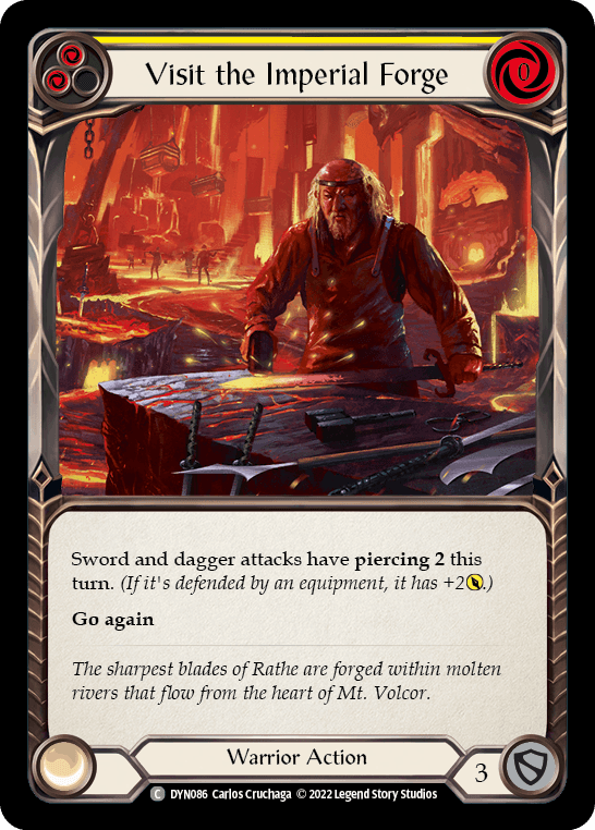 Visit the Imperial Forge (Yellow) — Dynasty Flesh and Blood card by Carlos Cruchaga