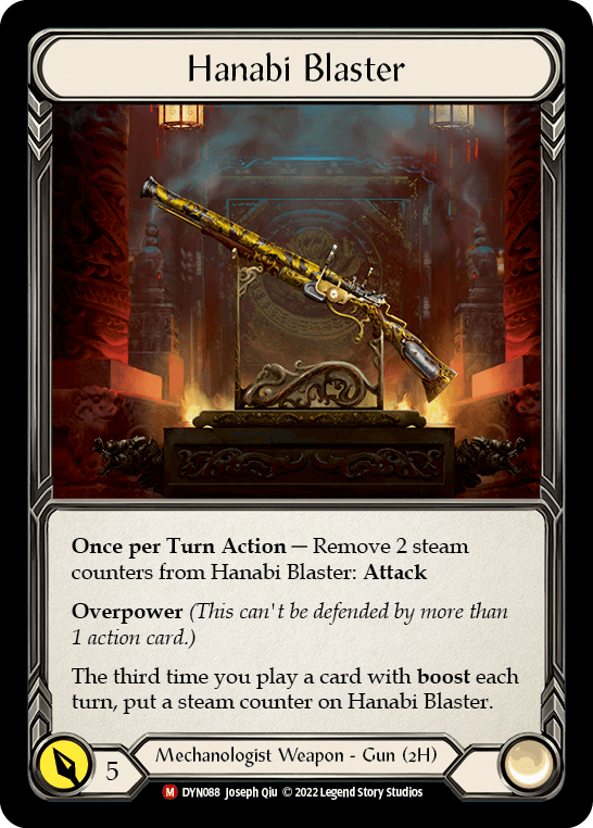 Hanabi Blaster (Marvel) — Dynasty Flesh and Blood card by Joseph Qiu