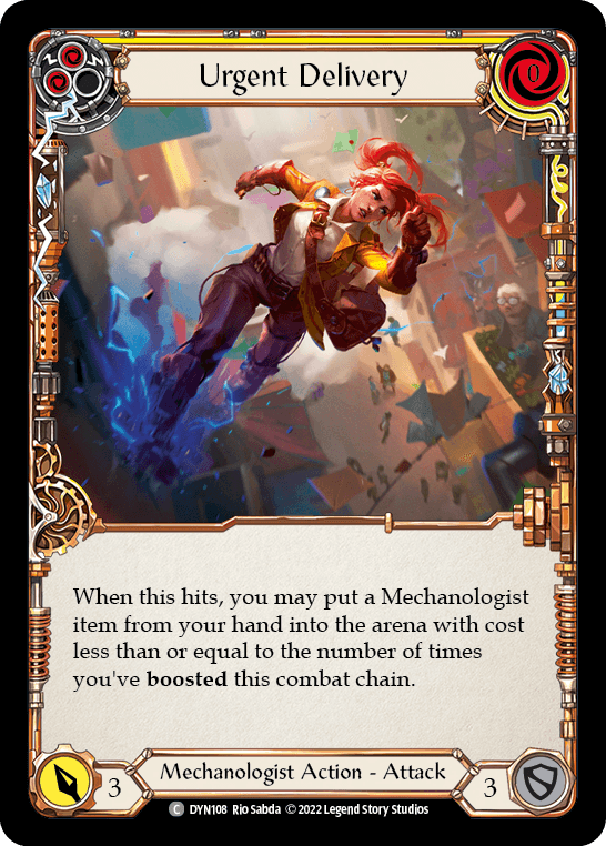 Urgent Delivery (Yellow) — Dynasty Flesh and Blood card by Rio Sabda