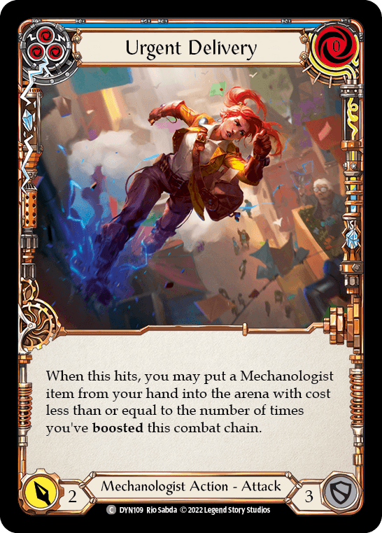 Urgent Delivery (Blue) — Dynasty Flesh and Blood card by Rio Sabda