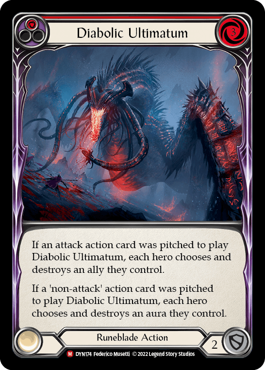Diabolic Ultimatum — Dynasty Flesh and Blood card by Federico Musetti