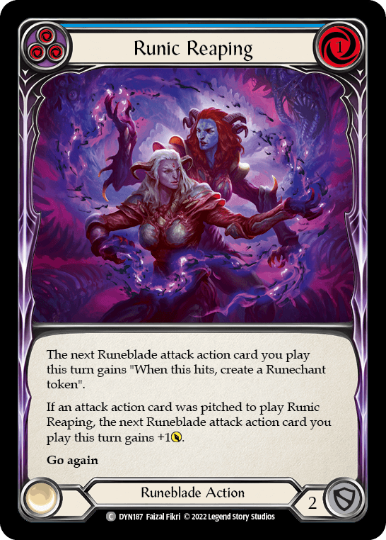 Runic Reaping (Blue) — Dynasty Flesh and Blood card by Faizal Fikri