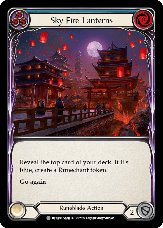Sky Fire Lanterns (Blue) — Dynasty Flesh and Blood card by Shen Fei