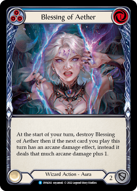 Blessing of Aether (Blue) — Dynasty Flesh and Blood card by soyameii