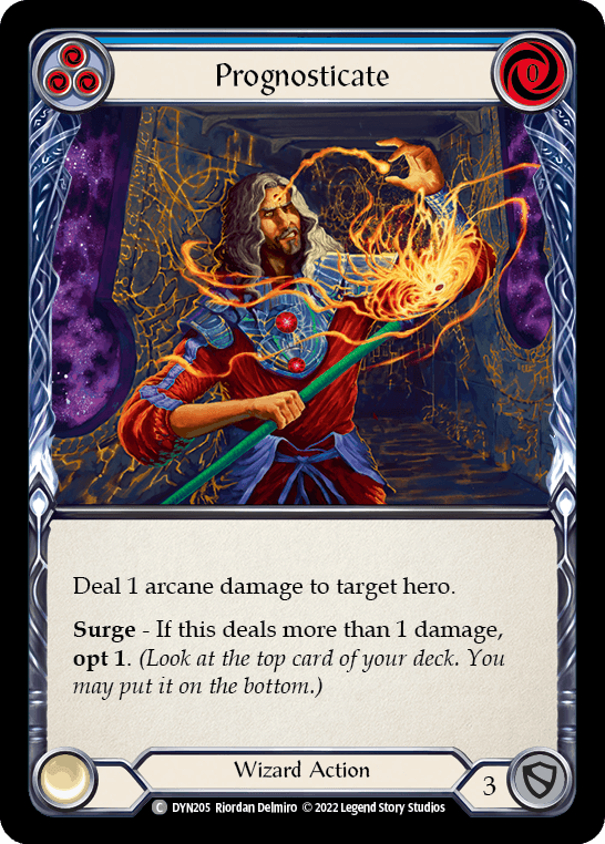 Prognosticate (Blue) — Dynasty Flesh and Blood card by Riordan Delmitro