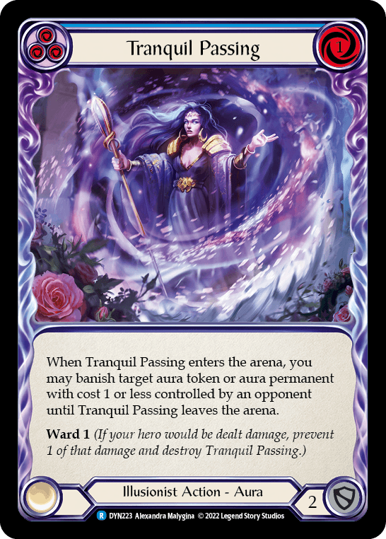 Tranquil Passing (Blue) — Dynasty Flesh and Blood card by Alexandra Malygina