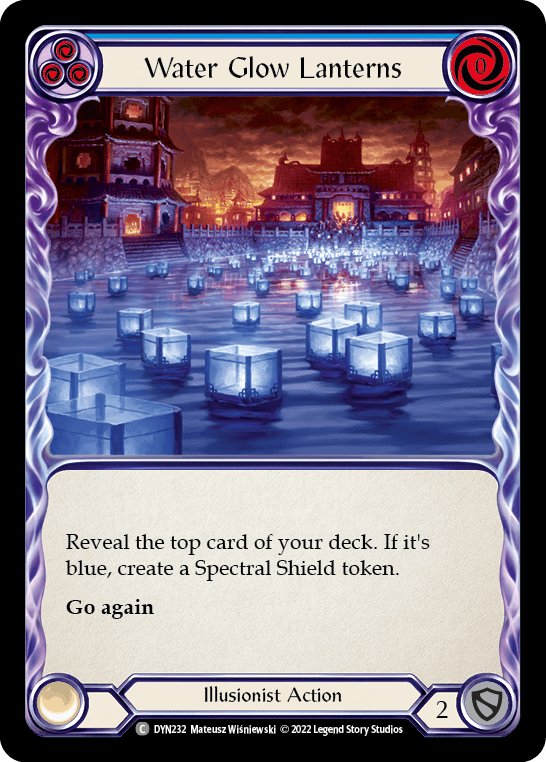 Water Glow Lanterns (Blue) — Dynasty Flesh and Blood card by Mateusz Wiśniewski