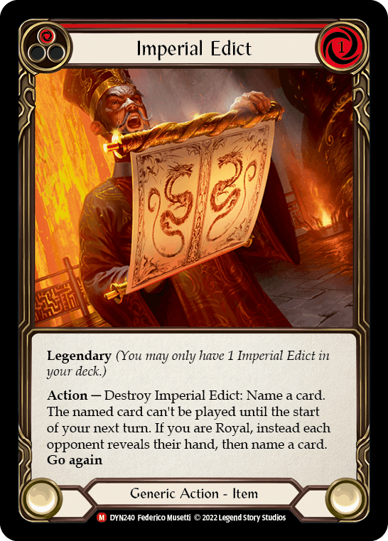 Imperial Edict — Dynasty Flesh and Blood card by Federico Musetti