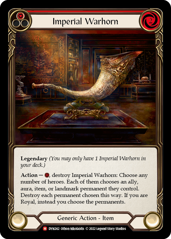 Imperial Warhorn — Dynasty Flesh and Blood card by Othon Nikolaidis