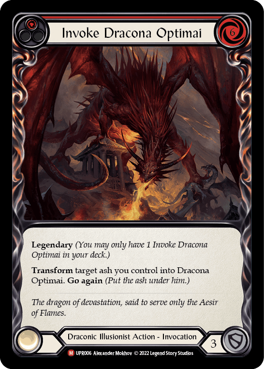 Invoke Dracona Optimai // Dracona Optimai (Marvel) — Uprising Flesh and Blood card by Alexander Mokhov