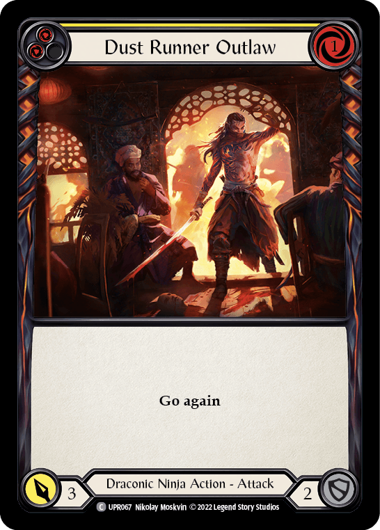 Dust Runner Outlaw (Yellow) — Uprising Flesh and Blood card by Nikolay Moskvin