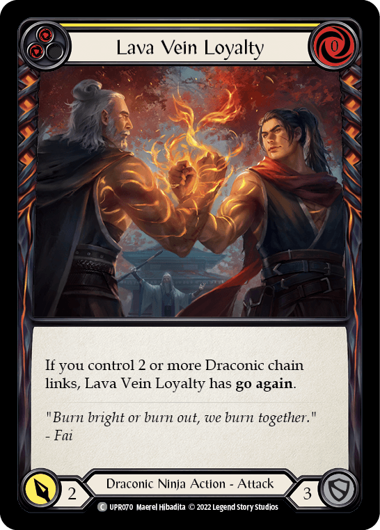 Lava Vein Loyalty (Yellow) — Uprising Flesh and Blood card by Maerel Hibadita