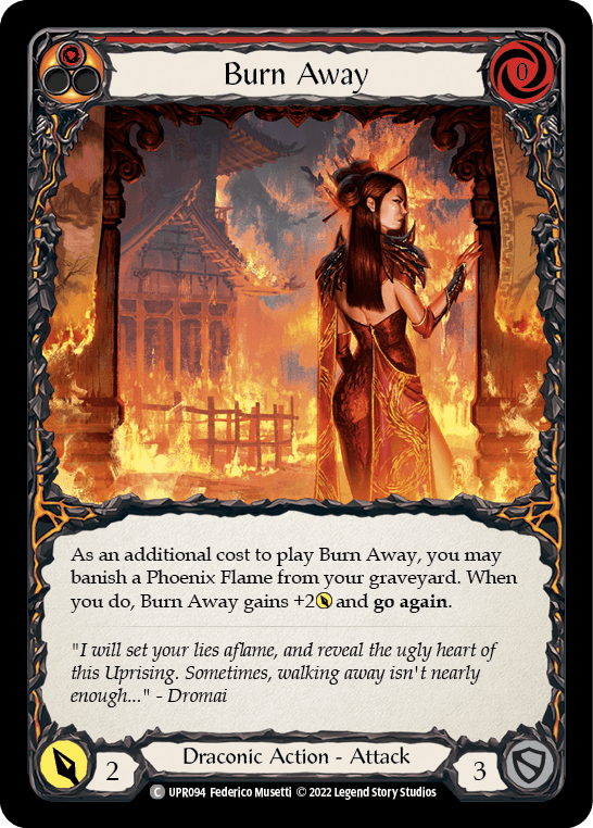 Burn Away — Uprising Flesh and Blood card by Federico Musetti