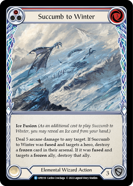 Succumb to Winter (Red) — Uprising Flesh and Blood card by Carlos Cruchaga