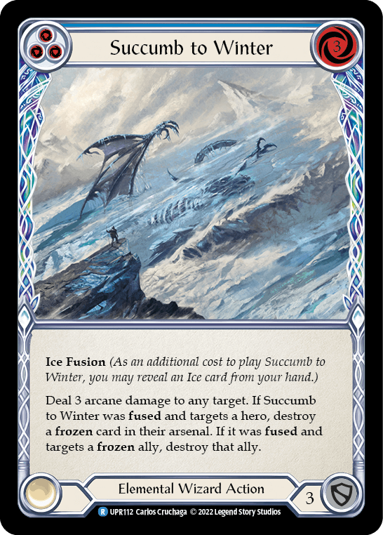 Succumb to Winter (Blue) — Uprising Flesh and Blood card by Carlos Cruchaga