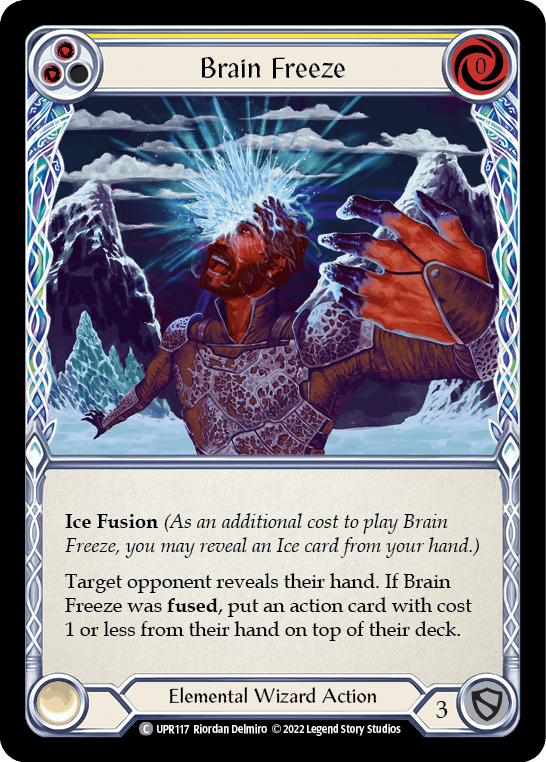 Brain Freeze (Yellow) — Uprising Flesh and Blood card by Riordan Delmiro