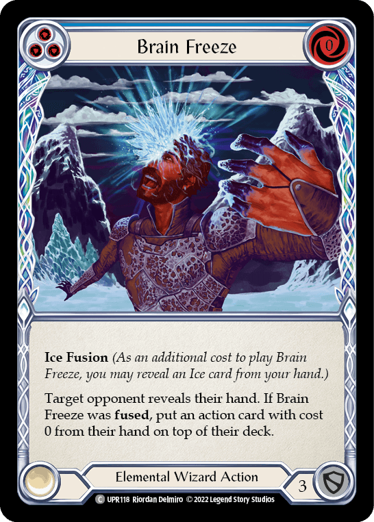 Brain Freeze (Blue) — Uprising Flesh and Blood card by Riordan Delmiro