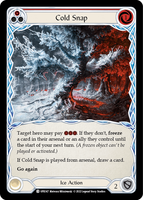 Cold Snap (Red) — Uprising Flesh and Blood card by Mateusz Wisniewski