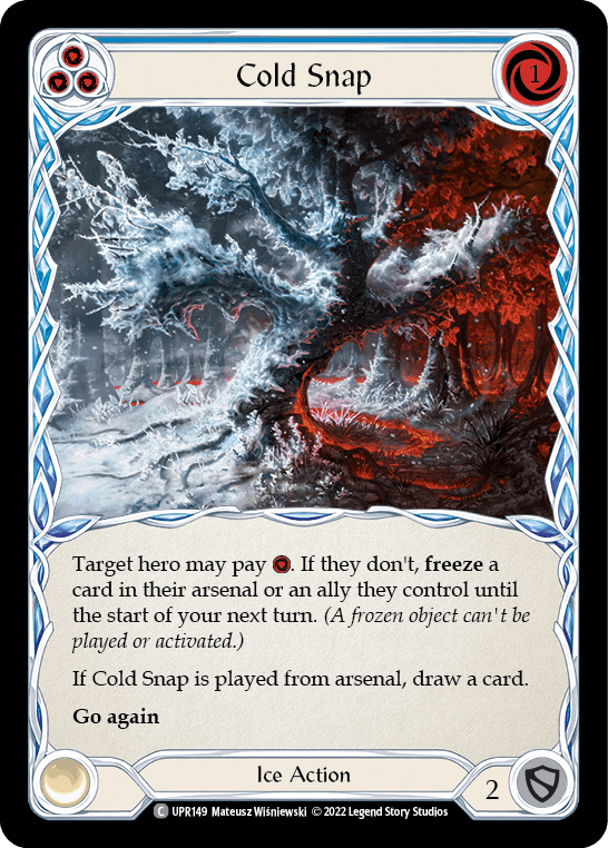 Cold Snap (Blue) — Uprising Flesh and Blood card by Mateusz Wiśniewski