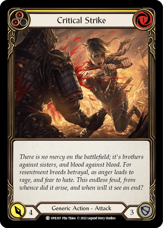 Critical Strike (Yellow) — Uprising Flesh and Blood card by Phu Thieu