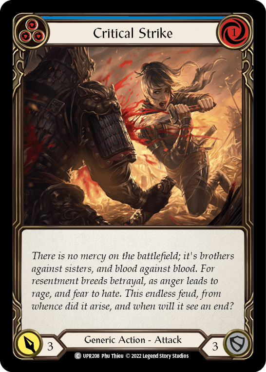 Critical Strike (Blue) — Uprising Flesh and Blood card by Phu Thieu