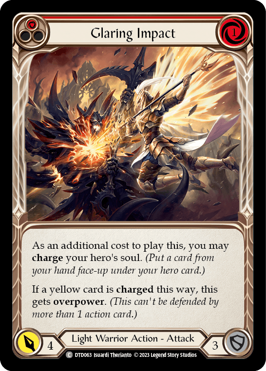 Glaring Impact (Red) — Dusk till Dawn Flesh and Blood card by Isuardi Therianto