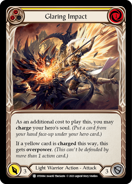 Glaring Impact (Yellow) — Dusk till Dawn Flesh and Blood card by Isuardi Therianto