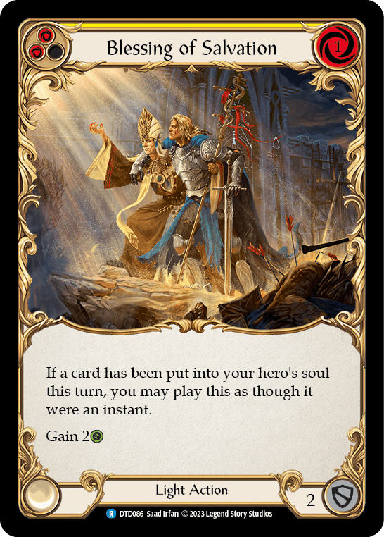 Blessing of Salvation (Yellow) — Dusk till Dawn Flesh and Blood card by Saad Irfan
