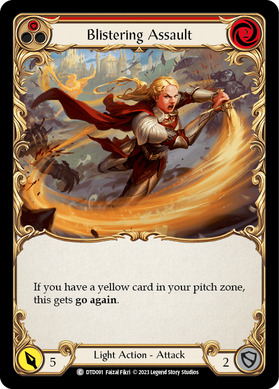 Blistering Assault (Red) — Dusk till Dawn Flesh and Blood card by Faizal Fikri