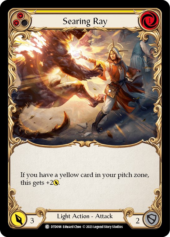 Searing Ray (Yellow) — Dusk till Dawn Flesh and Blood card by Edward Chee