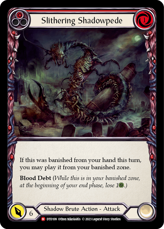 Slithering Shadowpede — Dusk till Dawn Flesh and Blood card by Othon Nikolaidis
