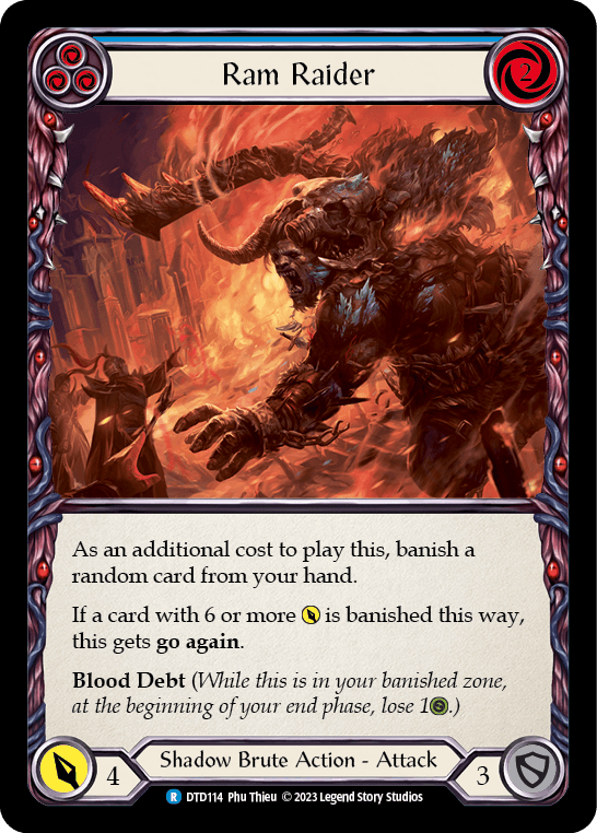 Ram Raider (Blue) — Dusk till Dawn Flesh and Blood card by Phu Thieu