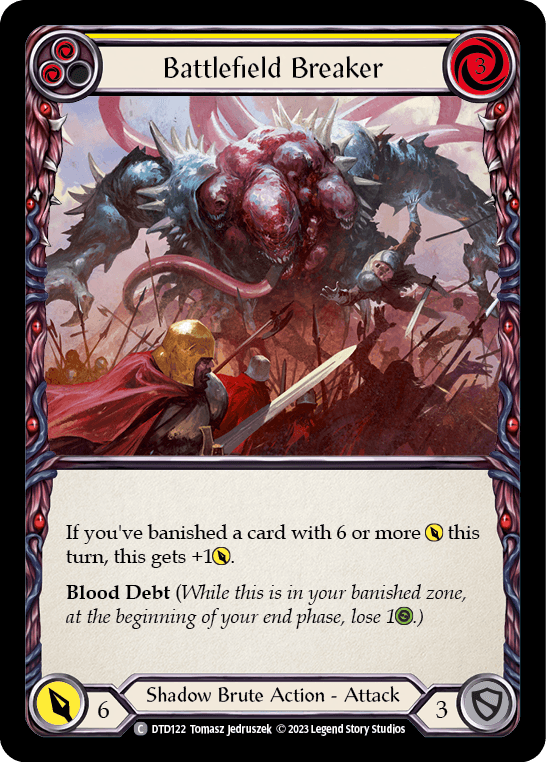 Battlefield Breaker (Yellow) — Dusk till Dawn Flesh and Blood card by Tomasz Jedruszek