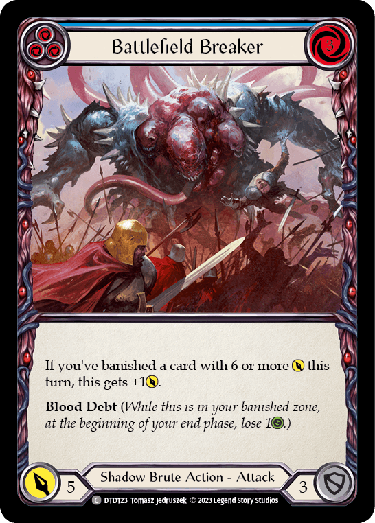 Battlefield Breaker (Blue) — Dusk till Dawn Flesh and Blood card by Tomasz Jedruszek