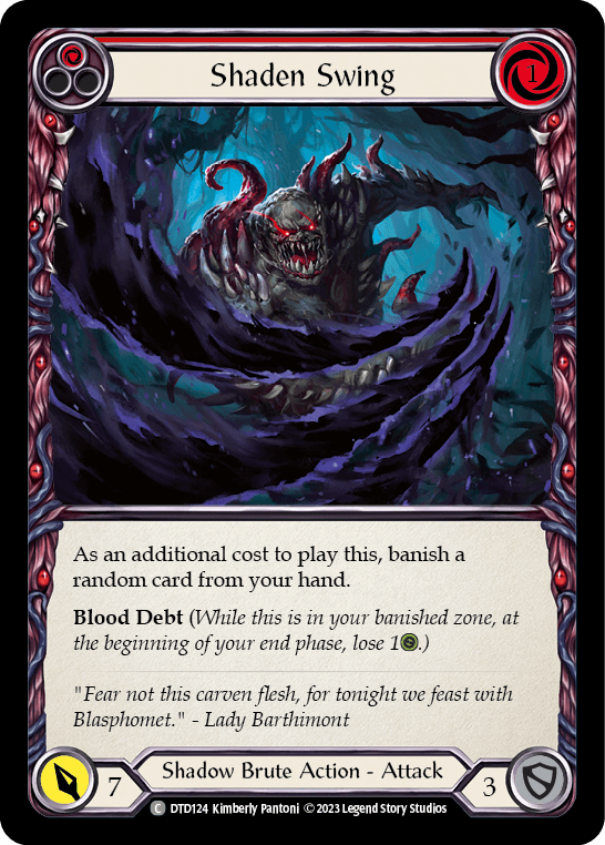 Shaden Swing (Red) — Dusk till Dawn Flesh and Blood card by Kimberly Pantoni