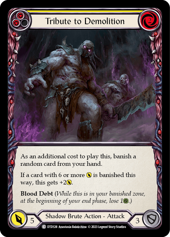 Tribute to Demolition (Yellow) — Dusk till Dawn Flesh and Blood card by Anastasia Balakchina