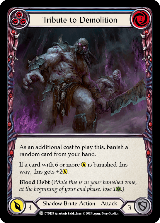 Tribute to Demolition (Blue) — Dusk till Dawn Flesh and Blood card by Anastasia Balakchina
