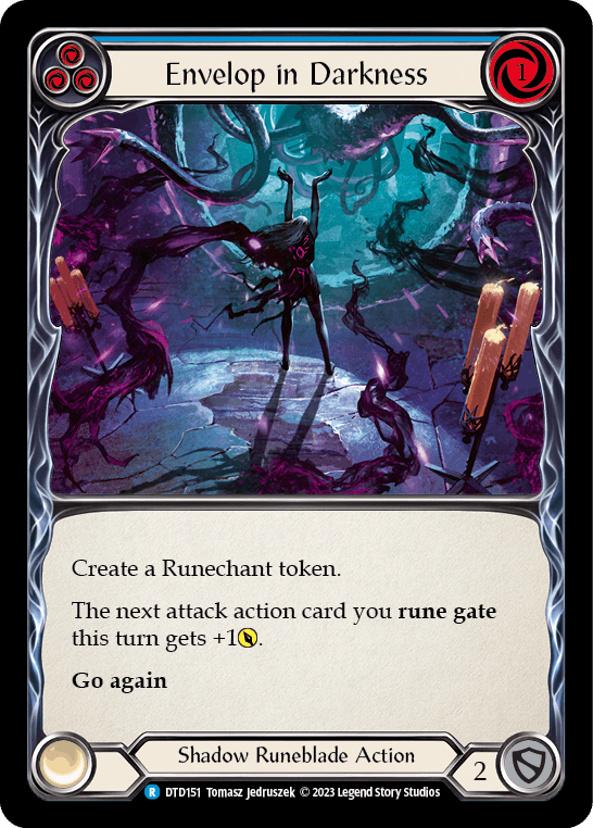 Envelop in Darkness (Blue) — Dusk till Dawn Flesh and Blood card by Tomasz Jedruszek