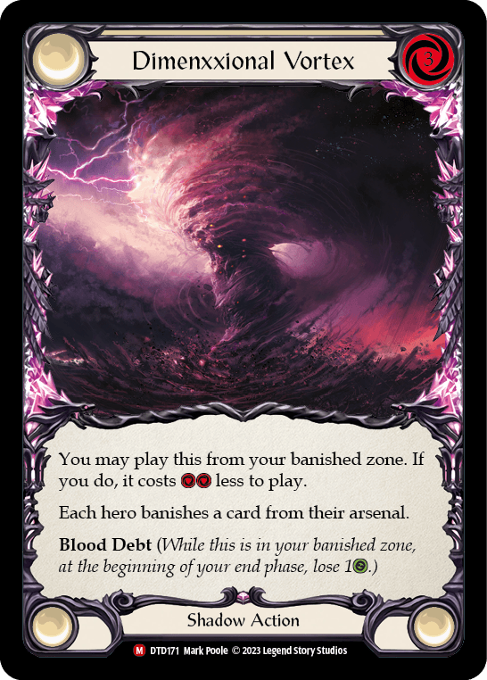 Dimenxxional Vortex — Dusk till Dawn Flesh and Blood card by Mark Poole