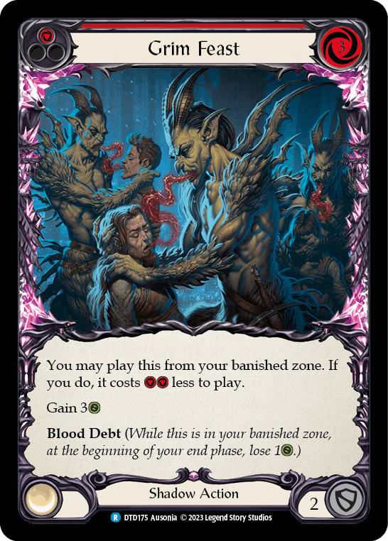 Grim Feast (Red) — Dusk till Dawn Flesh and Blood card by Aeson B.