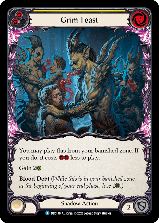 Grim Feast (Yellow) — Dusk till Dawn Flesh and Blood card by Ausonia