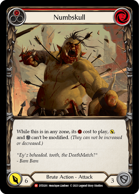 Numbskull — Dusk till Dawn Flesh and Blood card by Henrique Lindner