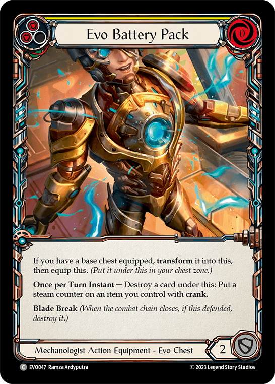 Evo Battery Pack — Bright Lights Flesh and Blood card by Ramza Ardyputra