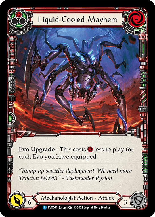 Liquid-Cooled Mayhem (Red) — Bright Lights Flesh and Blood card by Tanapon Wachirakul